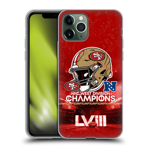 NFL 2024 Division Champions NFC Helmet 49ers Soft Gel Case for Apple iPhone 11 Pro