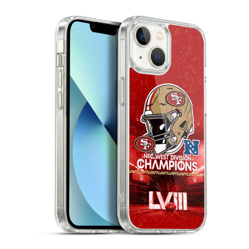 NFL 2024 Division Champions NFC Helmet 49ers Soft Gel Case for Apple iPhone 13