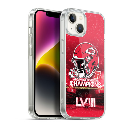 NFL 2024 Division Champions AFC Helmet Chiefs Soft Gel Case for Apple iPhone 14 Plus & MagSafe