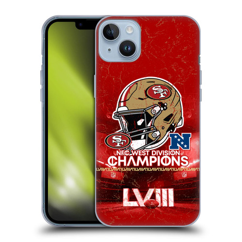 NFL 2024 Division Champions NFC Helmet 49ers Soft Gel Case for Apple iPhone 14 Plus