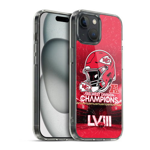 NFL 2024 Division Champions AFC Helmet Chiefs Soft Gel Case for Apple iPhone 15 & MagSafe