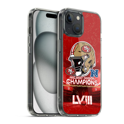 NFL 2024 Division Champions NFC Helmet 49ers Soft Gel Case for Apple iPhone 15 & MagSafe