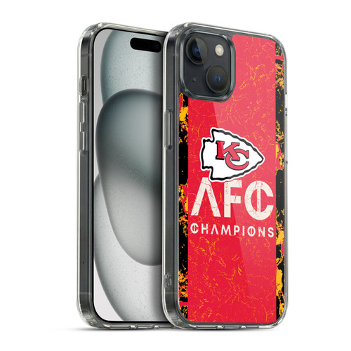NFL 2024 Division Champions AFC Champ Chiefs Soft Gel Case for Apple iPhone 15 Plus & MagSafe