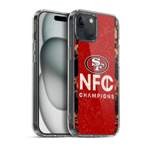 NFL 2024 Division Champions NFC Champ 49ers Soft Gel Case for Apple iPhone 15 Plus & MagSafe