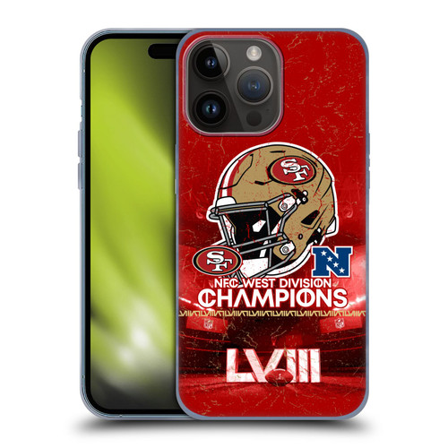 NFL 2024 Division Champions NFC Helmet 49ers Soft Gel Case for Apple iPhone 15 Pro Max