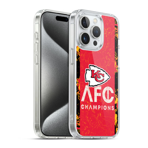 NFL 2024 Division Champions AFC Champ Chiefs Soft Gel Case for Apple iPhone 15 Pro & MagSafe