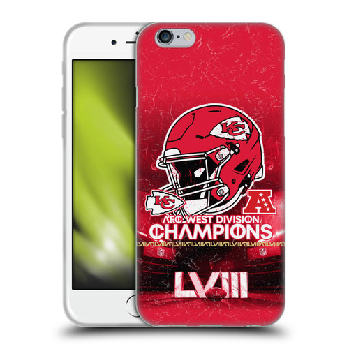 NFL 2024 Division Champions AFC Helmet Chiefs Soft Gel Case for Apple iPhone 6 / iPhone 6s