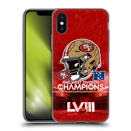 NFL 2024 Division Champions NFC Helmet 49ers Soft Gel Case for Apple iPhone X / iPhone XS
