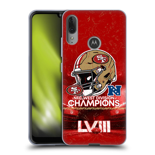 NFL 2024 Division Champions NFC Helmet 49ers Soft Gel Case for Motorola Moto E6 Plus