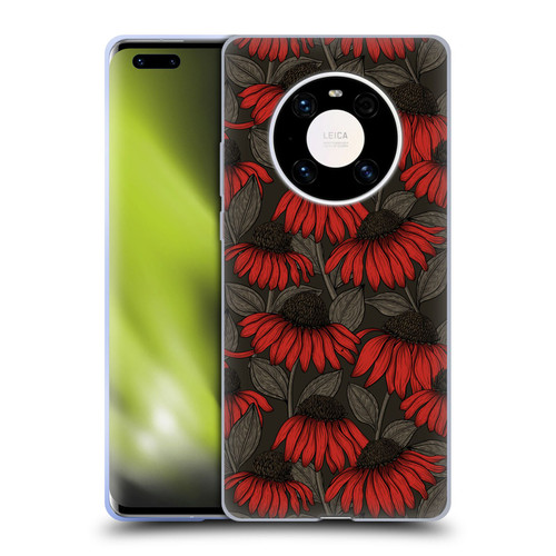 Katerina Kirilova Art Red Coneflowers Soft Gel Case for Huawei Mate 40 Pro 5G