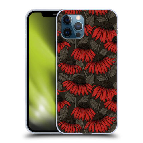 Katerina Kirilova Art Red Coneflowers Soft Gel Case for Apple iPhone 12 / iPhone 12 Pro