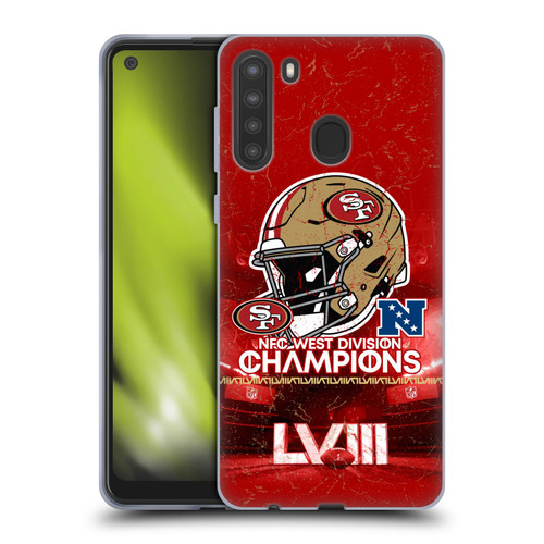 NFL 2024 Division Champions NFC Helmet 49ers Soft Gel Case for Samsung Galaxy A21 (2020)