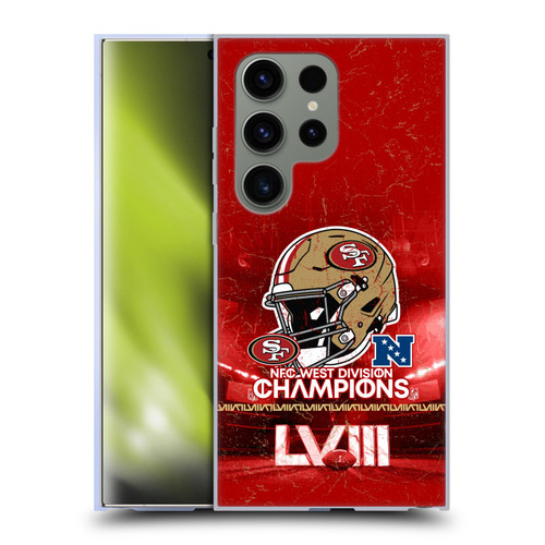 NFL 2024 Division Champions NFC Helmet 49ers Soft Gel Case for Samsung Galaxy S24 Ultra 5G