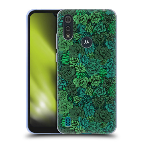 Katerina Kirilova Art Succulent Garden Soft Gel Case for Motorola Moto E6s (2020)