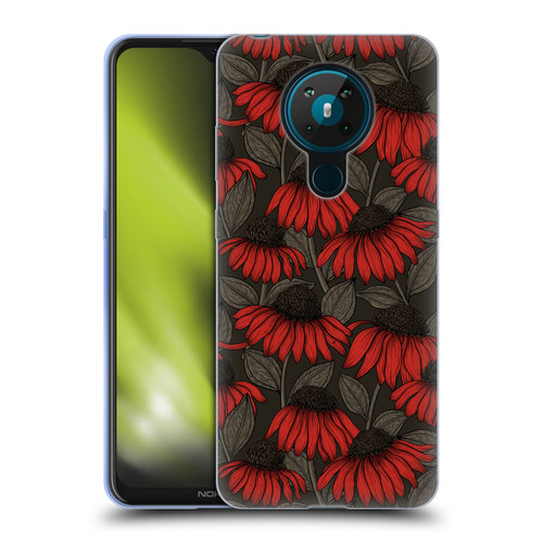 Katerina Kirilova Art Red Coneflowers Soft Gel Case for Nokia 5.3