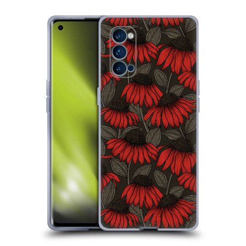 Katerina Kirilova Art Red Coneflowers Soft Gel Case for OPPO Reno 4 Pro 5G