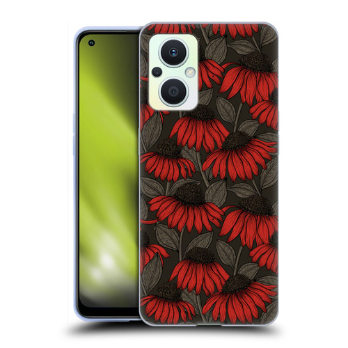 Katerina Kirilova Art Red Coneflowers Soft Gel Case for OPPO Reno8 Lite