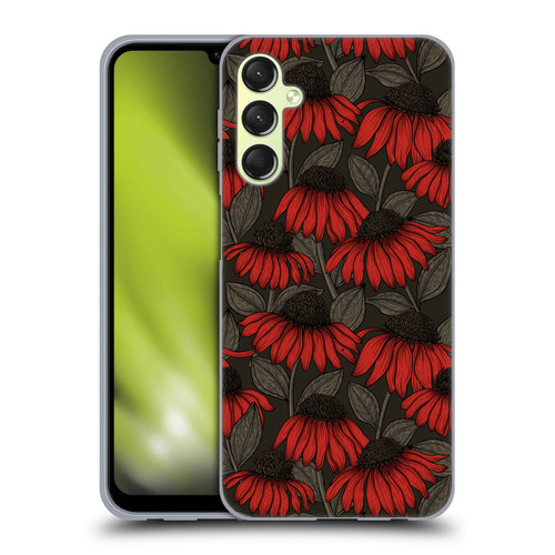Katerina Kirilova Art Red Coneflowers Soft Gel Case for Samsung Galaxy A24 4G / M34 5G