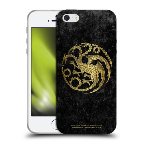 House Of The Dragon: Television Series Season 2 Graphics Gold Targaryen Logo Soft Gel Case for Apple iPhone 5 / 5s / iPhone SE 2016