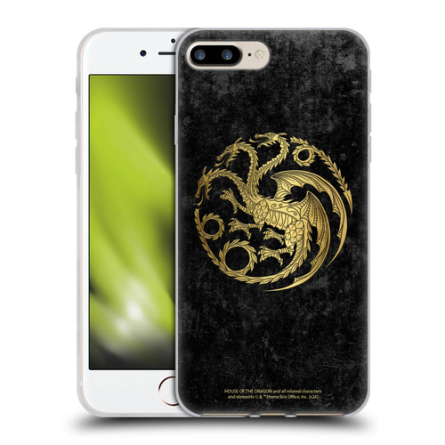 House Of The Dragon: Television Series Season 2 Graphics Gold Targaryen Logo Soft Gel Case for Apple iPhone 7 Plus / iPhone 8 Plus