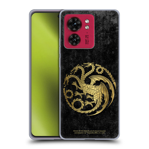 House Of The Dragon: Television Series Season 2 Graphics Gold Targaryen Logo Soft Gel Case for Motorola Moto Edge 40