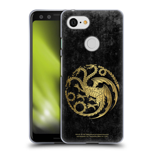 House Of The Dragon: Television Series Season 2 Graphics Gold Targaryen Logo Soft Gel Case for Google Pixel 3