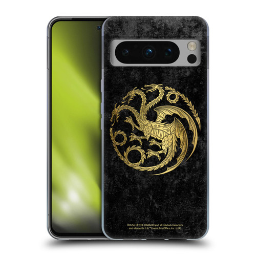 House Of The Dragon: Television Series Season 2 Graphics Gold Targaryen Logo Soft Gel Case for Google Pixel 8 Pro