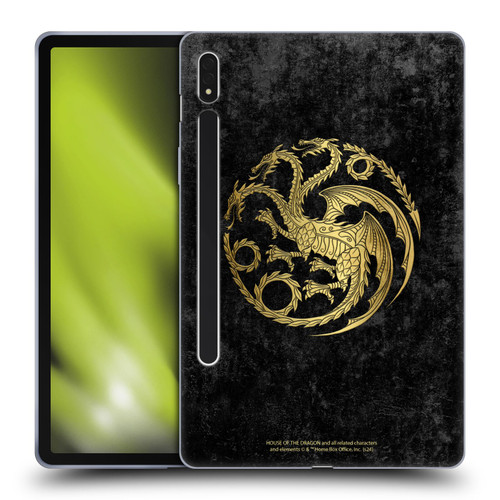 House Of The Dragon: Television Series Season 2 Graphics Gold Targaryen Logo Soft Gel Case for Samsung Galaxy Tab S8