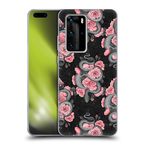 Katerina Kirilova Graphics Snakes And Roses Soft Gel Case for Huawei P40 Pro / P40 Pro Plus 5G