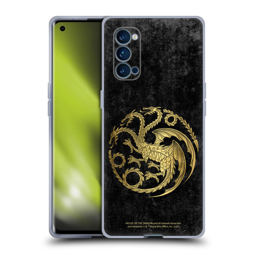 House Of The Dragon: Television Series Season 2 Graphics Gold Targaryen Logo Soft Gel Case for OPPO Reno 4 Pro 5G