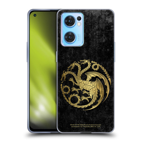 House Of The Dragon: Television Series Season 2 Graphics Gold Targaryen Logo Soft Gel Case for OPPO Reno7 5G / Find X5 Lite