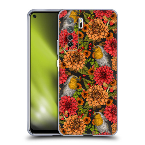 Katerina Kirilova Graphics Robins And Dahlias Soft Gel Case for Huawei Nova 7 SE/P40 Lite 5G