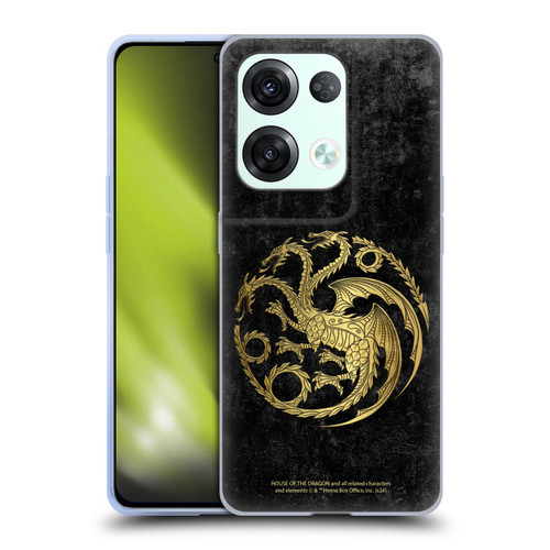 House Of The Dragon: Television Series Season 2 Graphics Gold Targaryen Logo Soft Gel Case for OPPO Reno8 Pro
