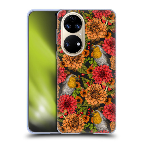 Katerina Kirilova Graphics Robins And Dahlias Soft Gel Case for Huawei P50