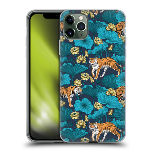 Katerina Kirilova Graphics Tigers In Lotus Pond Soft Gel Case for Apple iPhone 11 Pro Max