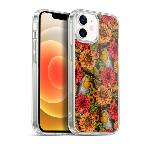 Katerina Kirilova Graphics Robins And Dahlias Soft Gel Case for Apple iPhone 12 / iPhone 12 Pro & MagSafe