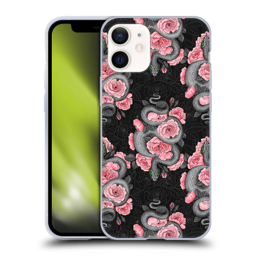 Katerina Kirilova Graphics Snakes And Roses Soft Gel Case for Apple iPhone 12 Mini