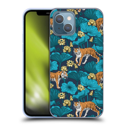 Katerina Kirilova Graphics Tigers In Lotus Pond Soft Gel Case for Apple iPhone 13