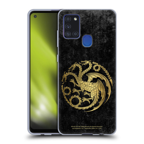 House Of The Dragon: Television Series Season 2 Graphics Gold Targaryen Logo Soft Gel Case for Samsung Galaxy A21s (2020)