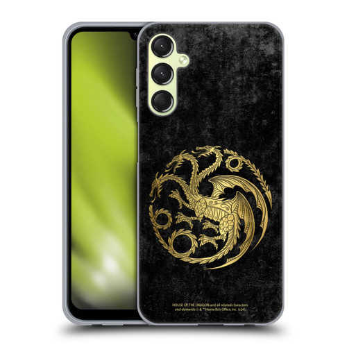 House Of The Dragon: Television Series Season 2 Graphics Gold Targaryen Logo Soft Gel Case for Samsung Galaxy A24 4G / Galaxy M34 5G