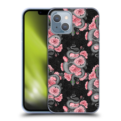 Katerina Kirilova Graphics Snakes And Roses Soft Gel Case for Apple iPhone 14