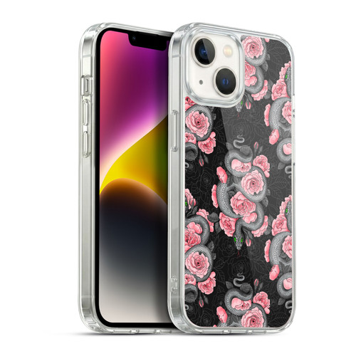 Katerina Kirilova Graphics Snakes And Roses Soft Gel Case for Apple iPhone 14