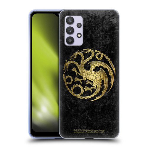 House Of The Dragon: Television Series Season 2 Graphics Gold Targaryen Logo Soft Gel Case for Samsung Galaxy A32 5G / M32 5G (2021)