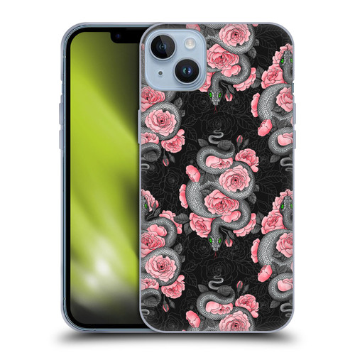 Katerina Kirilova Graphics Snakes And Roses Soft Gel Case for Apple iPhone 14 Plus