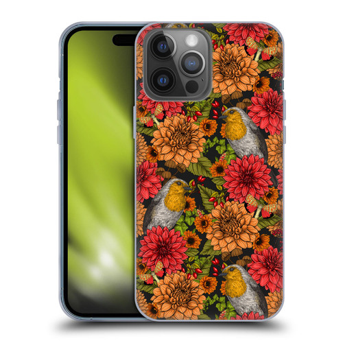 Katerina Kirilova Graphics Robins And Dahlias Soft Gel Case for Apple iPhone 14 Pro Max