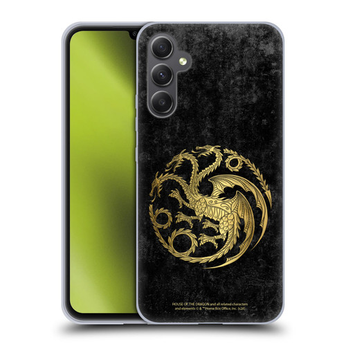 House Of The Dragon: Television Series Season 2 Graphics Gold Targaryen Logo Soft Gel Case for Samsung Galaxy A34 5G