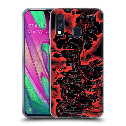 House Of The Dragon: Television Series Season 2 Graphics Seven Kingdoms Map Soft Gel Case for Samsung Galaxy A40 (2019)