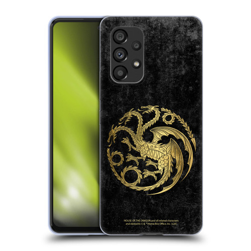 House Of The Dragon: Television Series Season 2 Graphics Gold Targaryen Logo Soft Gel Case for Samsung Galaxy A53 5G (2022)