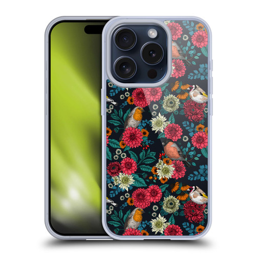 Katerina Kirilova Graphics Garden Birds Soft Gel Case for Apple iPhone 15 Pro