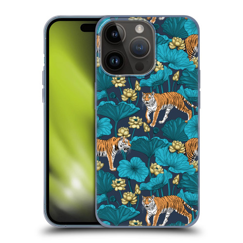 Katerina Kirilova Graphics Tigers In Lotus Pond Soft Gel Case for Apple iPhone 15 Pro
